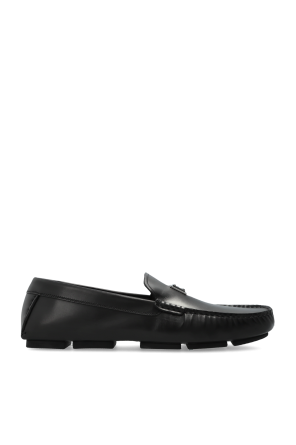 Emporio Armani Leather loafers with logo | Men's | Vitkac